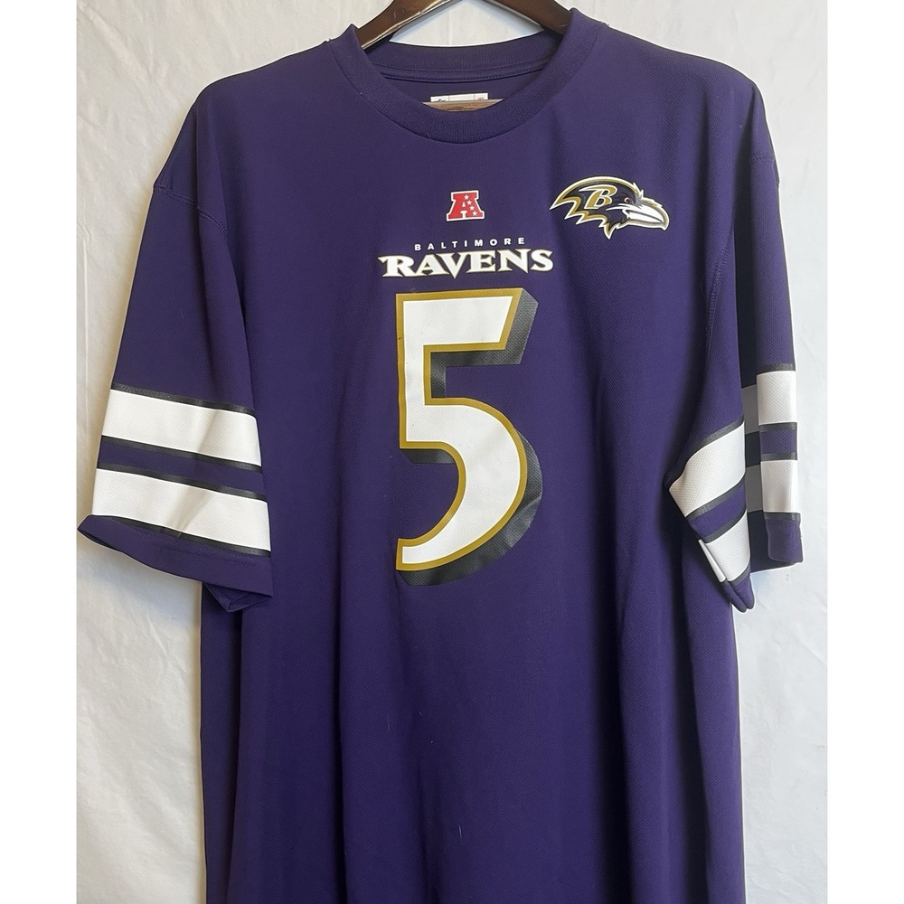Baltimore Ravens Joe Flacco #5 Purple NFL Football Jersey Shirt Throwback XXL